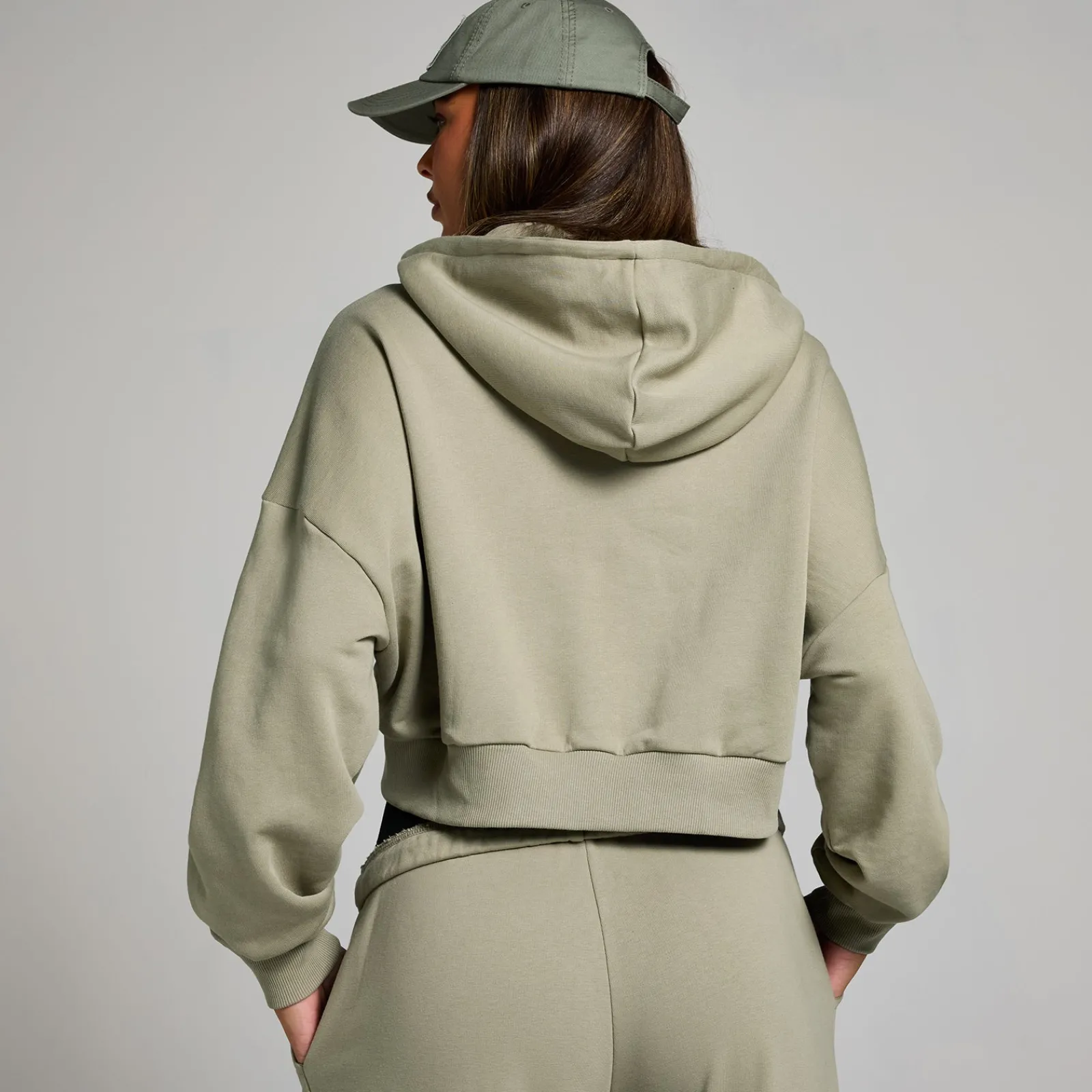 Hot MP geropte hoodie met rits en opgestikt motief DAMES Hoodies