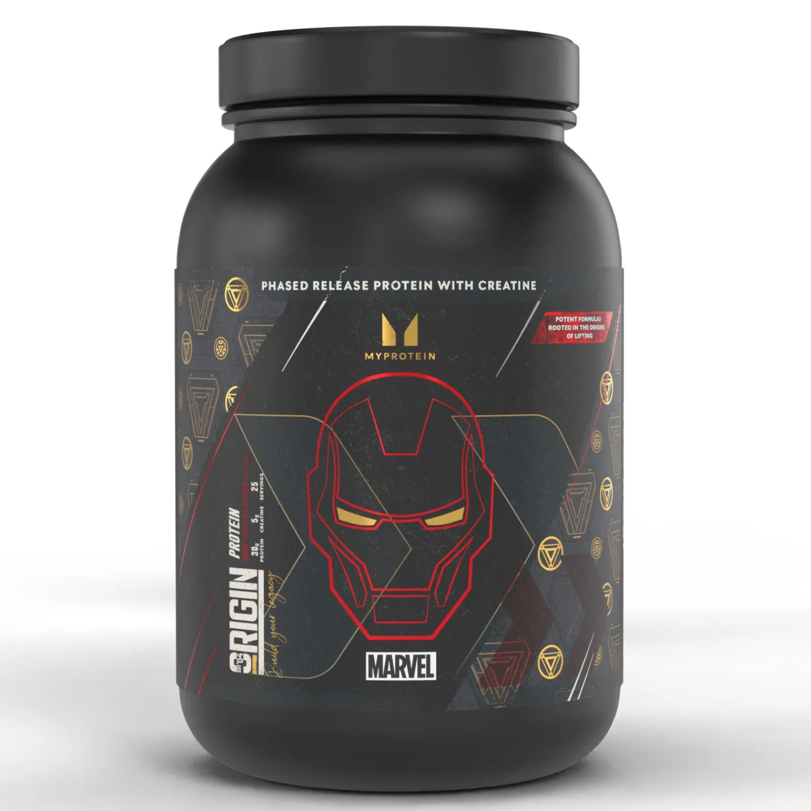 Discount Origin Protein – Iron Man – Red velvet-taart | MARVEL Eiwitpoeders·Whey Eiwitten